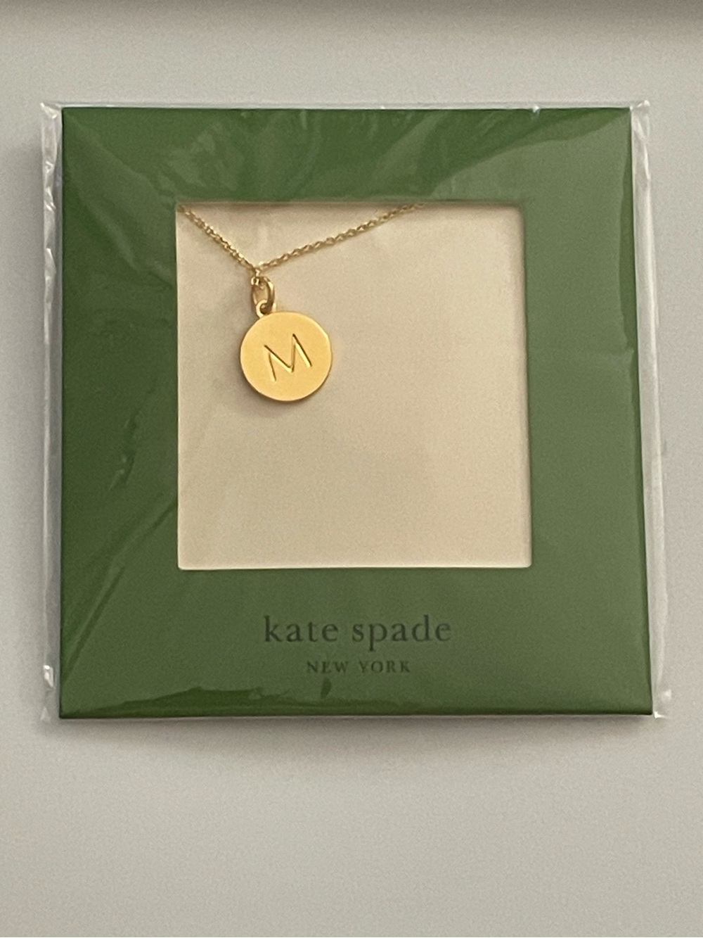 Kate Spade ♠️ Gold Initial M Disc Pendant Necklace